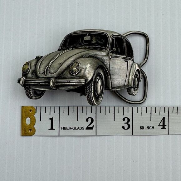Vintage 1980 VW Volkswagen Bug Beetle Brassworks Belt Buckle by Bergamot - Picture 9 of 11